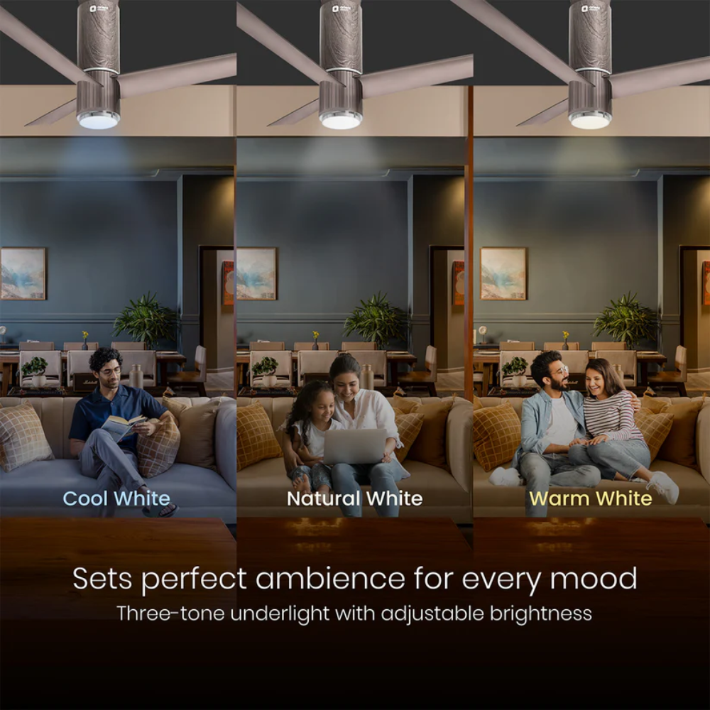 AEROSLIM IOT REMOTE FAN WITH LIGHT 1200MM  CHAMPAGNE BROWN
